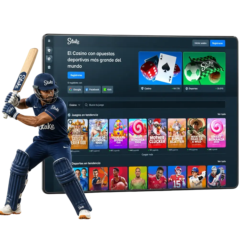 Apostá en cricket con Stake Argentina: mercados en vivo y pre-partido del IPL y la Copa Mundial T20 de la ICC