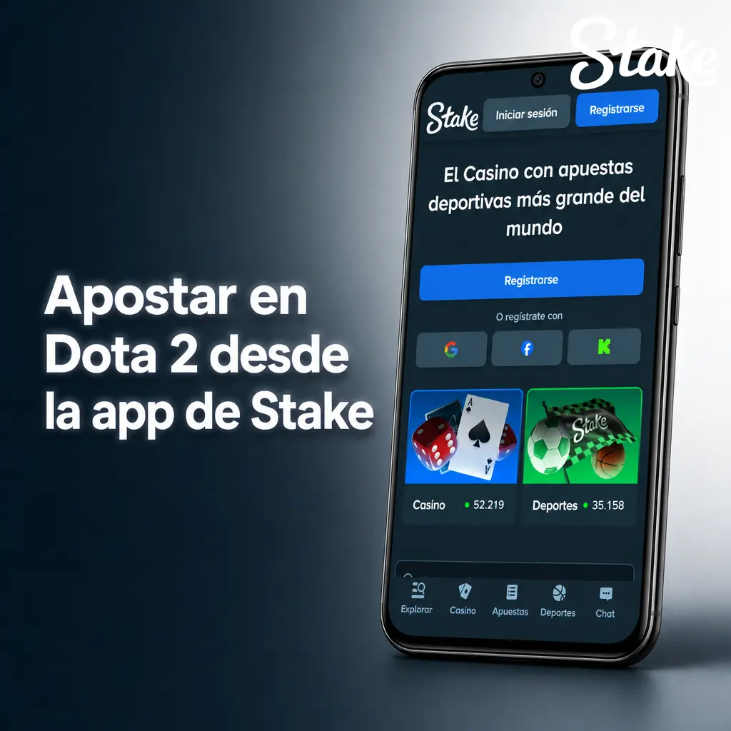 Captura de la app de Stake para apostar en vivo en partidos de Dota 2 desde el celular