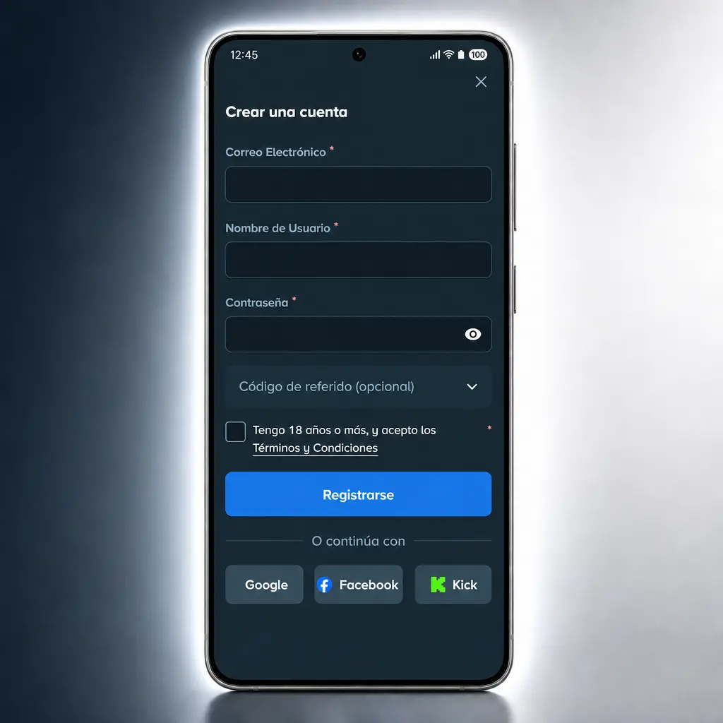 Interfaz oscura de la app de Stake con acentos turquesa y pestañas de navegación para Deportes, Casino y Pagos