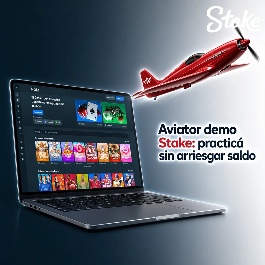 Aviator demo en Stake: practicá con saldo virtual la mecánica del avión y el retiro automático sin riesgo económico.
