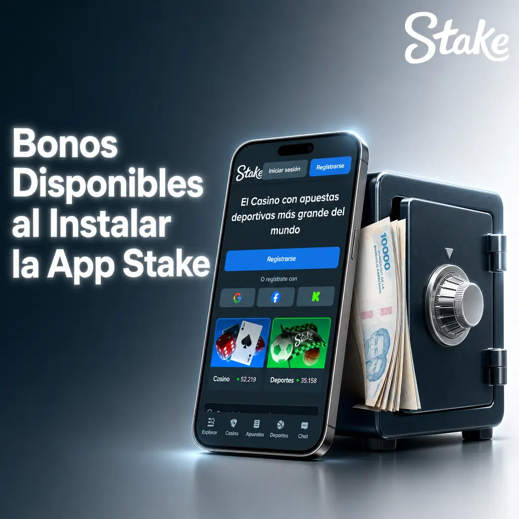 Bonos disponibles al instalar la app Stake: rakeback semanal, Stake Race, boost de cuotas, programa VIP y Drops & Wins.