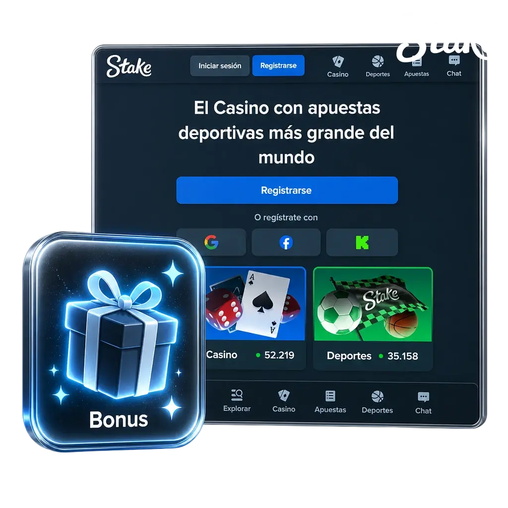 Bonos y promociones de Stake Argentina: rakeback y recompensas semanales sin requisito de apuesta desde el primer depósito.