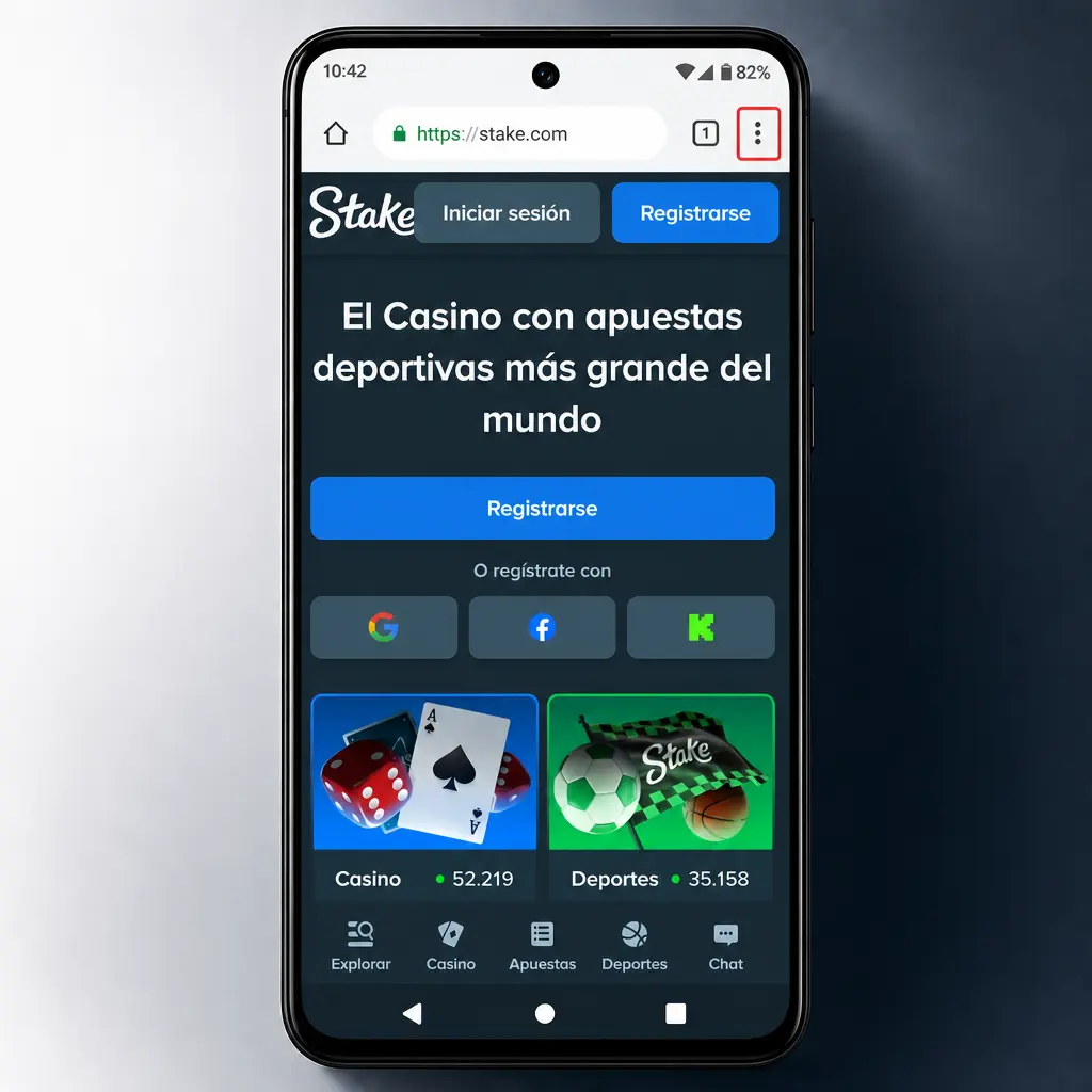 Pasos para descargar e instalar la APK de Stake en Android desde la página oficial en menos de cinco minutos