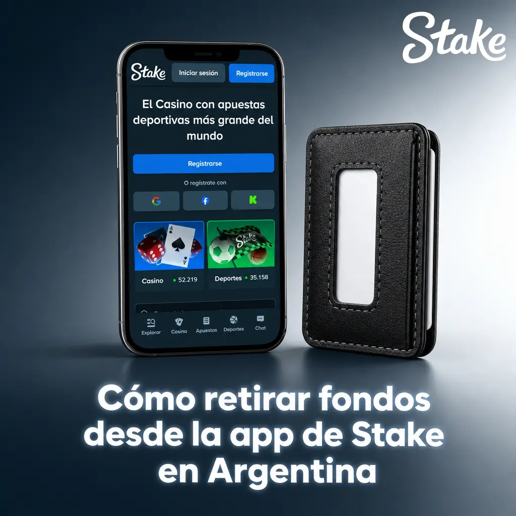 Pasos para retirar fondos desde la app de Stake en Argentina usando AstroPay, Mercado Pago o criptomonedas.