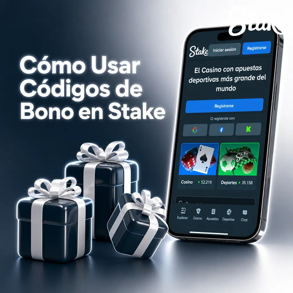 Guía visual para ingresar y activar un código de bono en el registro de Stake