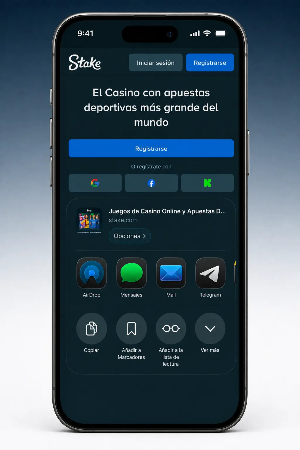 Pasos para instalar la PWA de Stake en iOS desde Safari, sin usar la App Store.