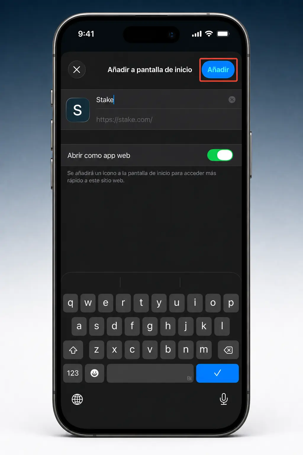 Instalación de la PWA de Stake en iOS desde Safari en 4 pasos, sin usar la App Store