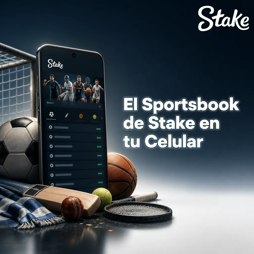 Sportsbook de Stake en celular: apuestas en vivo y pre-partido en fútbol, tenis, básquet, rugby, vóley y eSports.