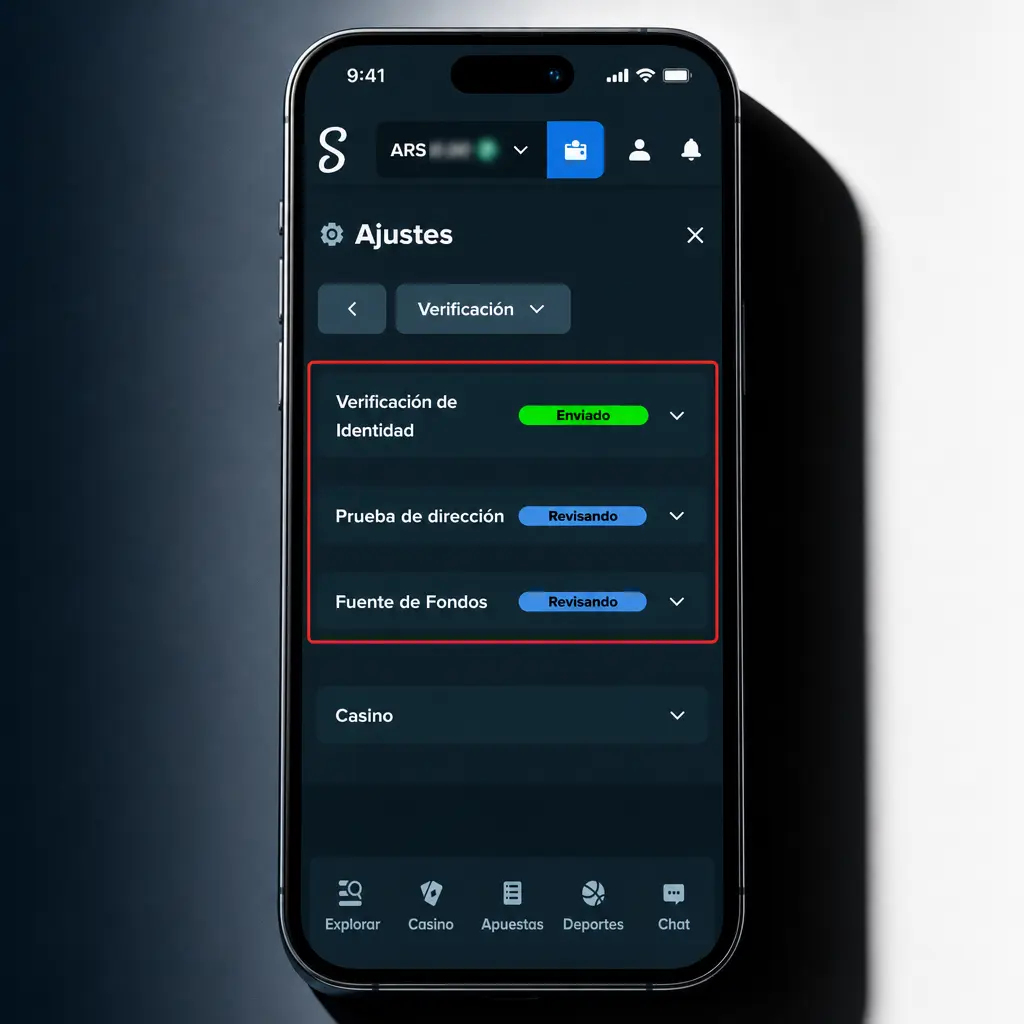 Guía paso a paso para verificar tu identidad y cuenta en Stake mediante documentos y configuración de seguridad.