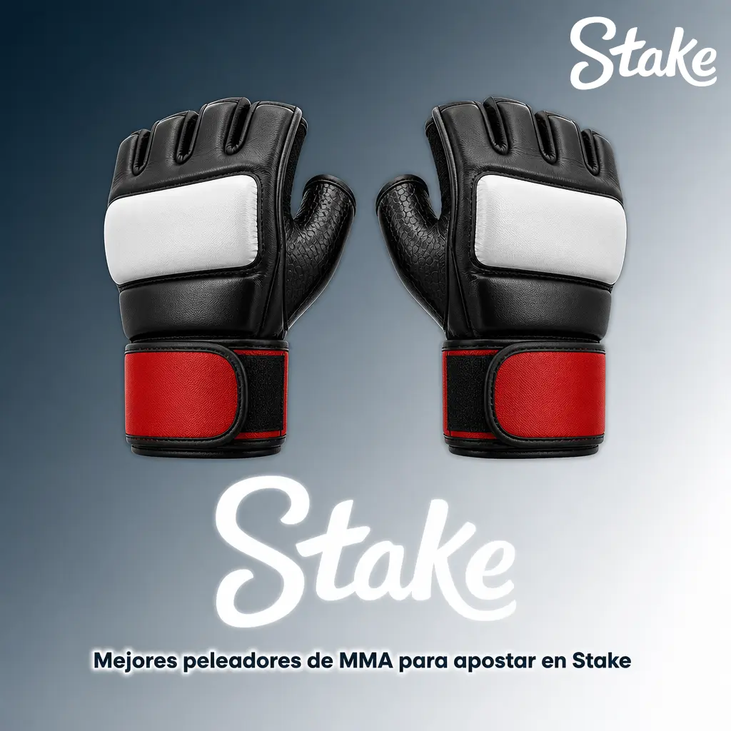 Tabla con los mejores peleadores de MMA de UFC para apostar en Stake durante la temporada 2026, con récord, categoría y estilo.