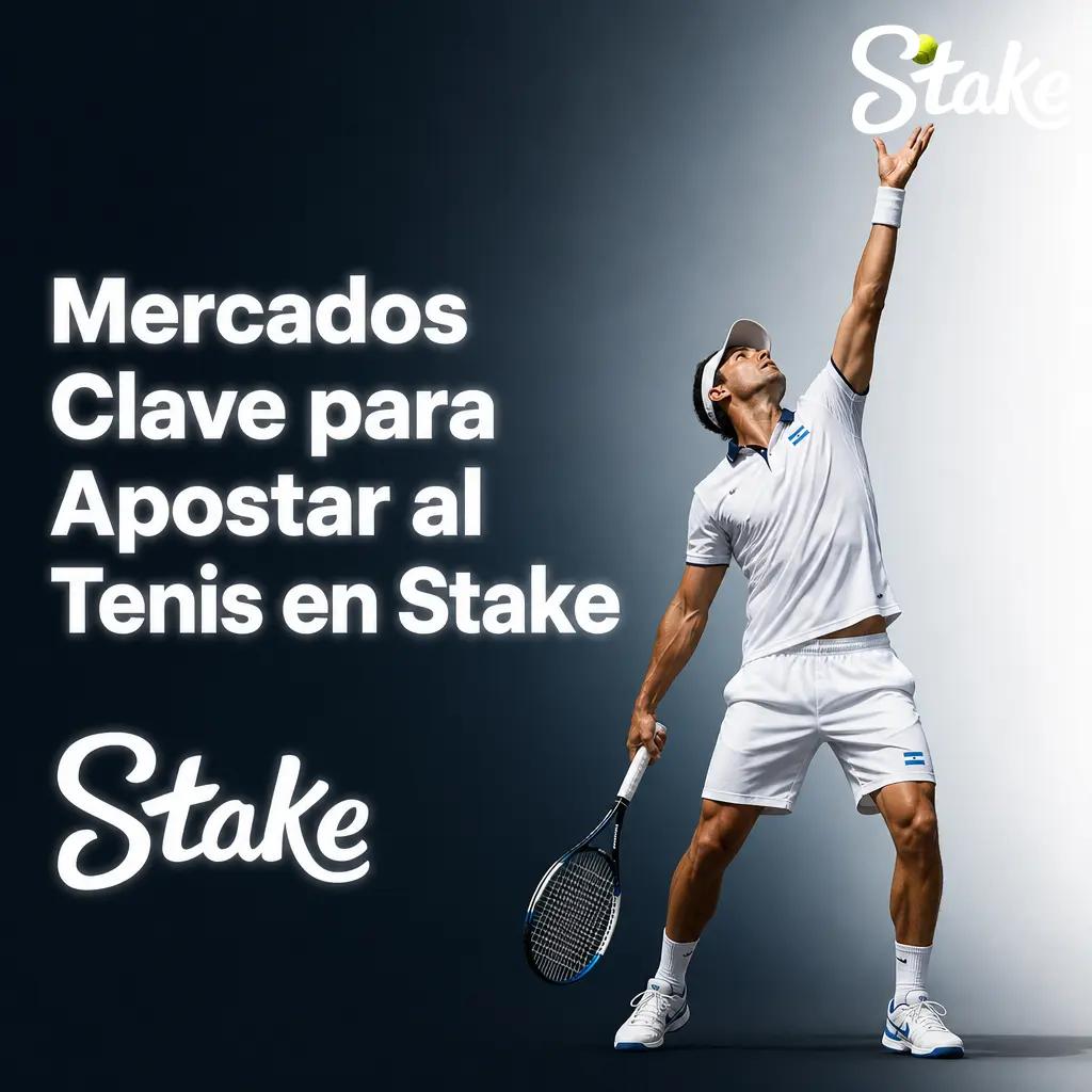 Mercados clave para apostar al tenis en Stake: ganador del partido, sets, games, hándicap y marcador exacto.