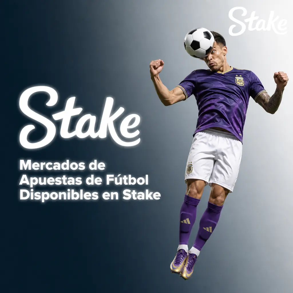 Mercados de apuestas de fútbol en Stake: 1X2, más/menos goles, ambos anotan, hándicap, resultado exacto y goleador.