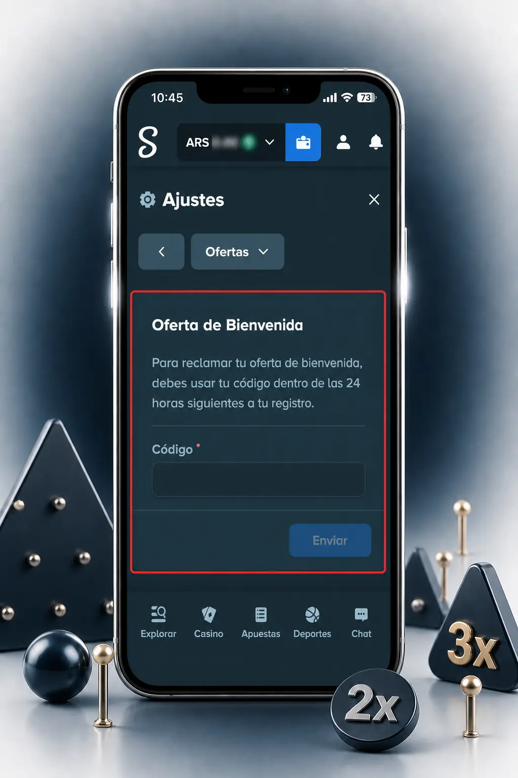 Captura de pantalla del paso de registro en Stake confirmando edad y términos para jugar Plinko en Argentina
