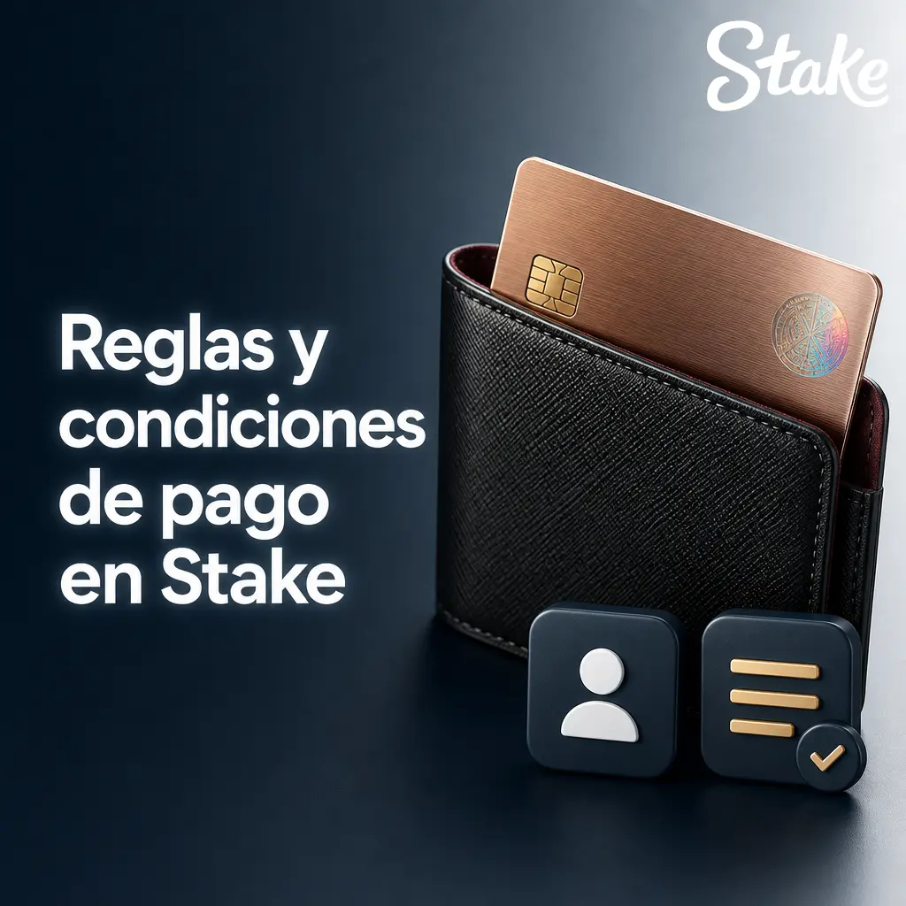 Reglas y condiciones de pago en Stake: verificación de identidad, límites VIP, misma wallet para retiros y cuenta única por usuario.