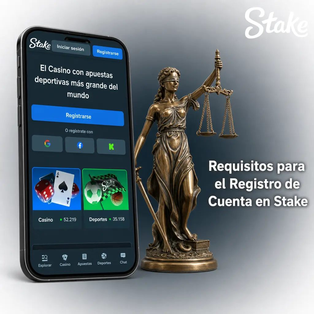 Requisitos para registrarte en Stake: edad mínima, datos reales y documentación válida como DNI o pasaporte.