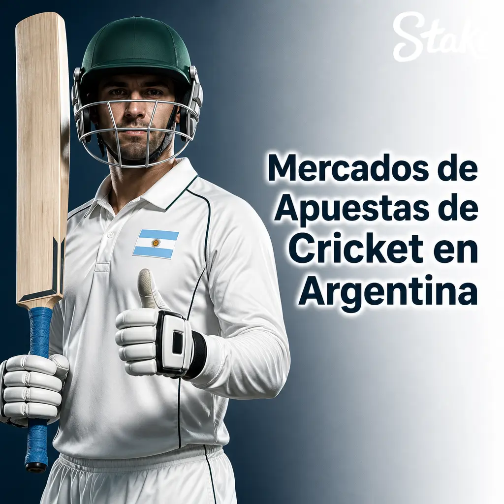 Mercados de apuestas de cricket en Stake Argentina: ganador del partido, máximo bateador, total de carreras y más opciones.
