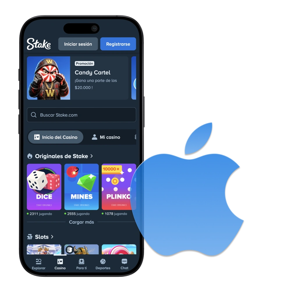 Instala la aplicación oficial de Stake para tus dispositivos iOS.