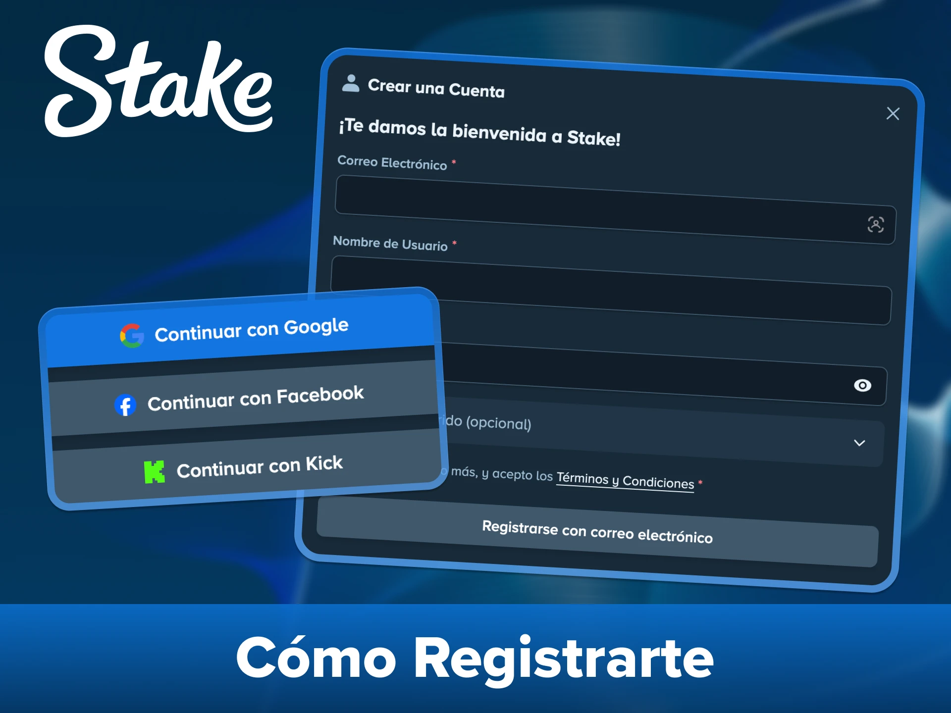 Sigue los pasos para crear tu cuenta en la plataforma Stake.