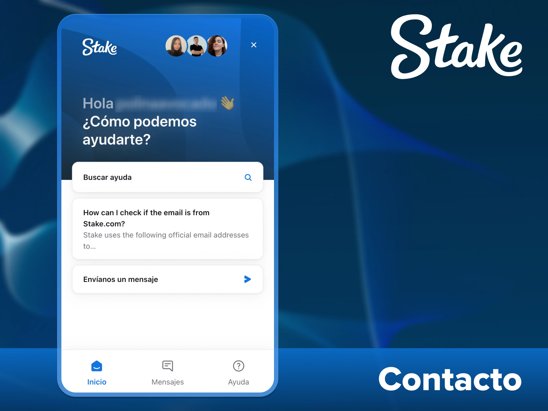 Contacta con el servicio de atención al cliente de Stake para resolver tu problema.