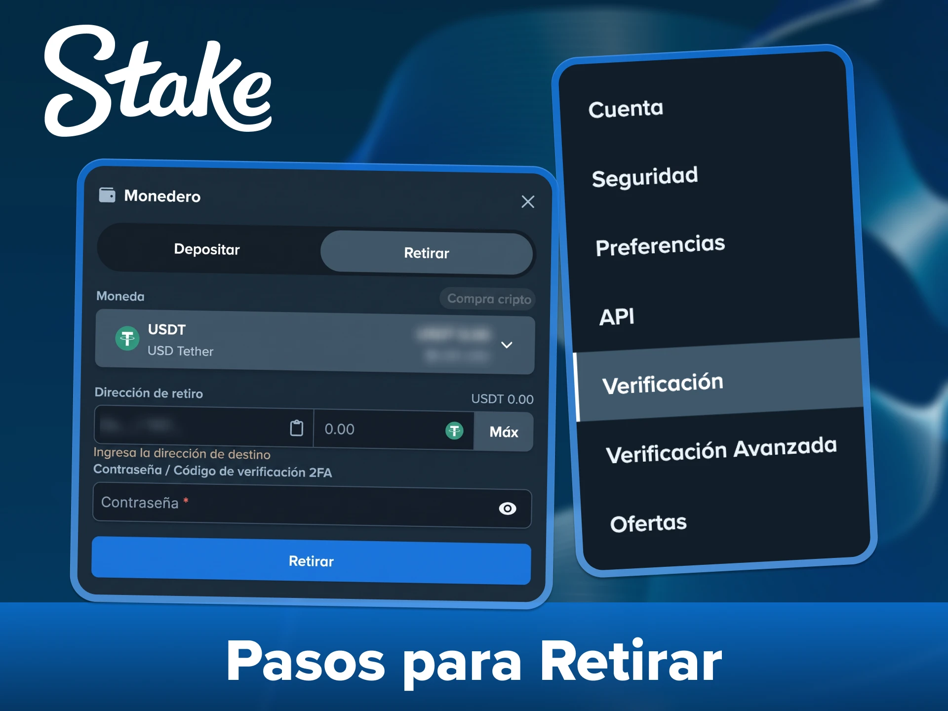 Puedes retirar tus ganancias en unos pocos pasos en la plataforma Stake.