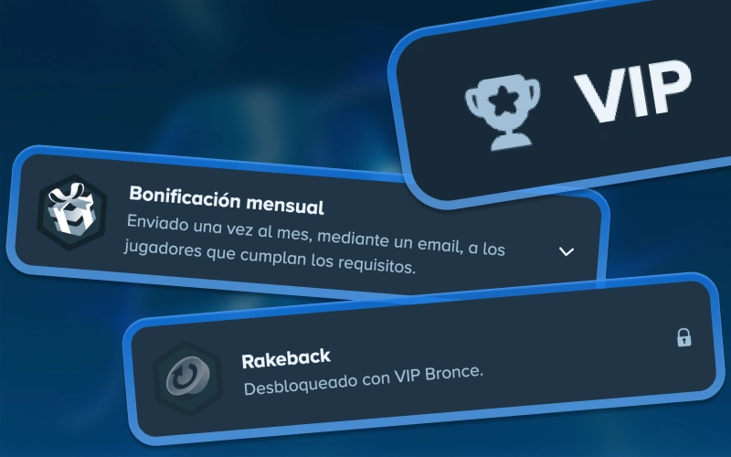Únete al Club VIP de Stake para obtener rakeback y bonos de recarga.